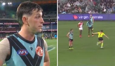 Zak Butters reported for abusive language to umpire, Port Adelaide vs St Kilda Gather Round, says he will fight any charges, post-game interview, Josh Carr, what did he say, video, latest news
