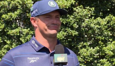 Bryson DeChambeau in tense exchange with reporter over 3D-printed club, three shots in bunker, video, highlights
