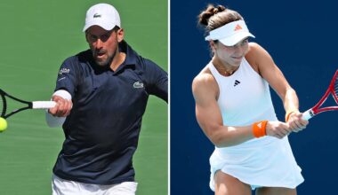 Novak Djokovic and Iva Jovic.