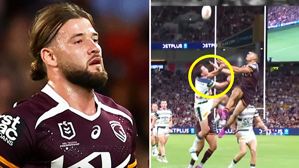 Cowboys and Broncos fans were fuming over two disruptor decisions on Friday as Patrick Carrigan (pictured left) has been slapped with a two game ban by the MRC. (Images: Getty Images/Channel Nine)