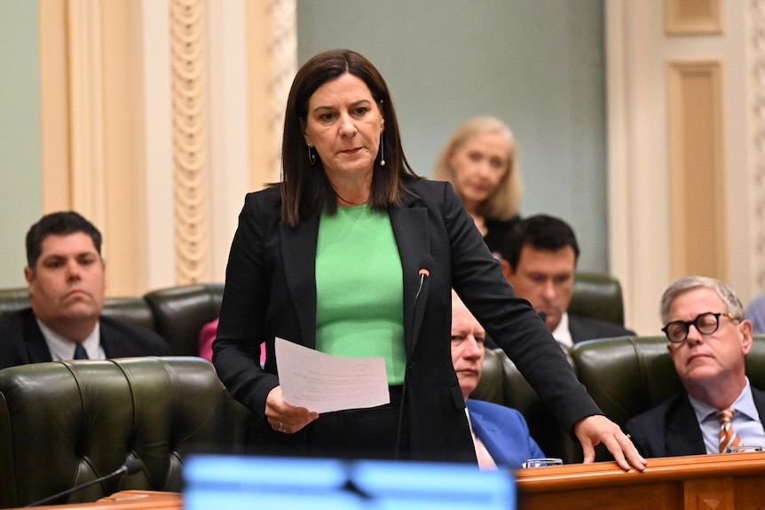 deb frecklington addressing parliament
