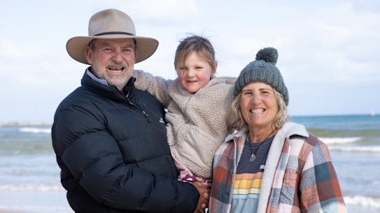 Danny and Theresa Credlin, and their granddaughter Remy.