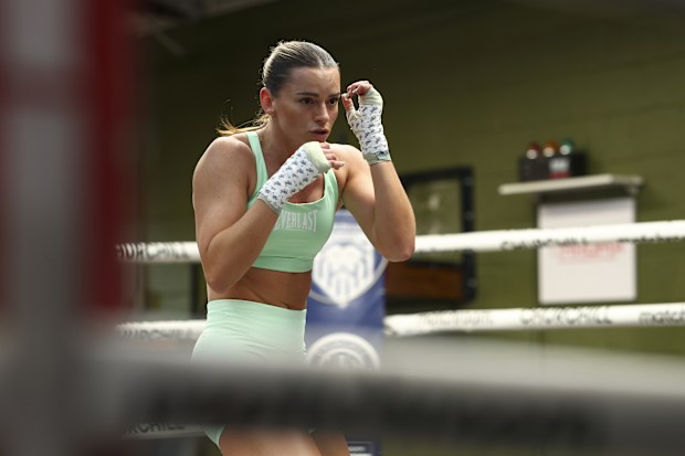 Skye Nicolson during a media workout at Matchroom Churchill gym.