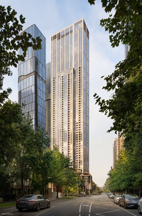 The $800 million residential tower is part of the $3.5 billion Melbourne Square precinct in Southbank.