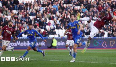 Axel Disasi equalises for West Ham against Leeds in stoppage time