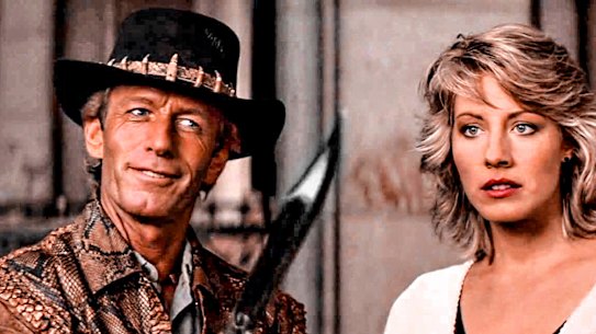 The famous “that’s not a knife, that’s a knife” scene from Crocodile Dundee.