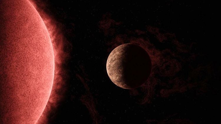 Artist's illustration of an ultracool dwarf star and an orbiting exoplanet. (Credit: NASA/JPL-Caltech)