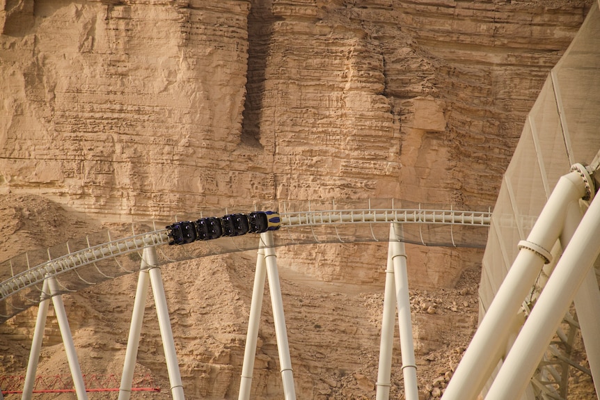 A roller coaster in the desert.