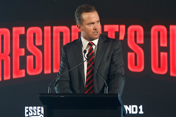 Essendon president and former player Andrew Welsh made a bold declaration.