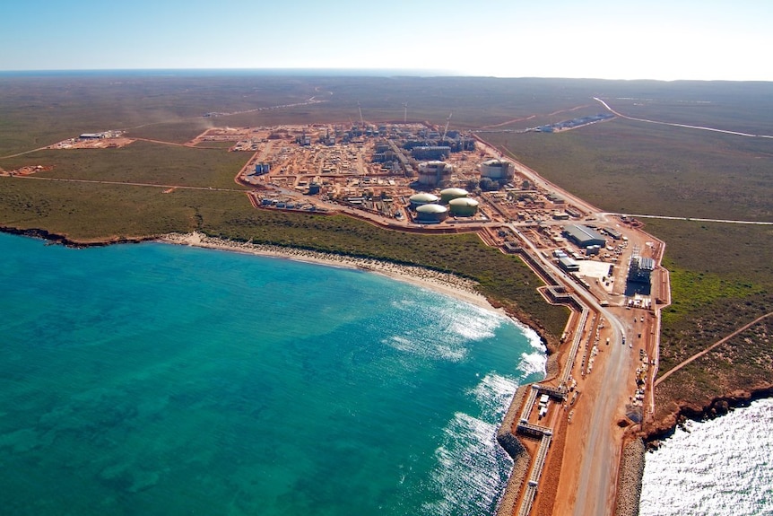 A drone image of Chevron's Gorgon project on Barrow Island.