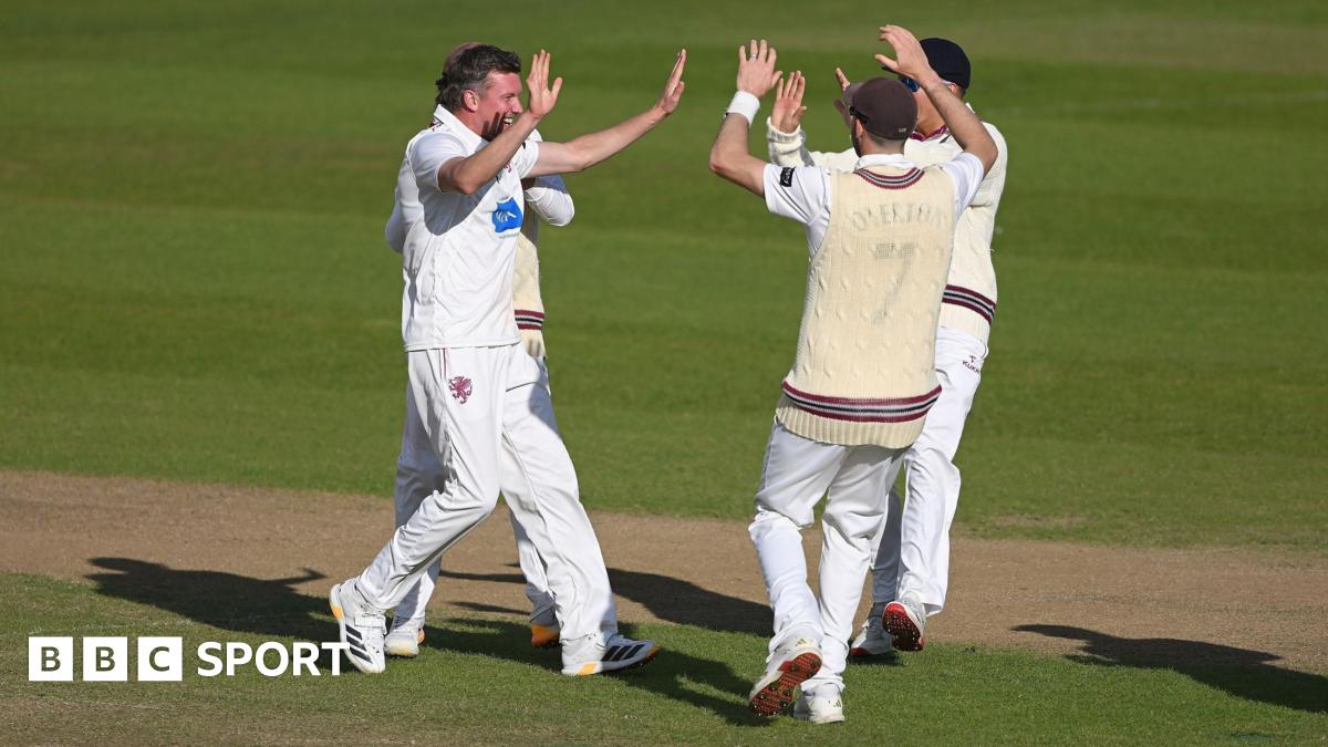 Somerset celebrate taking a wicket