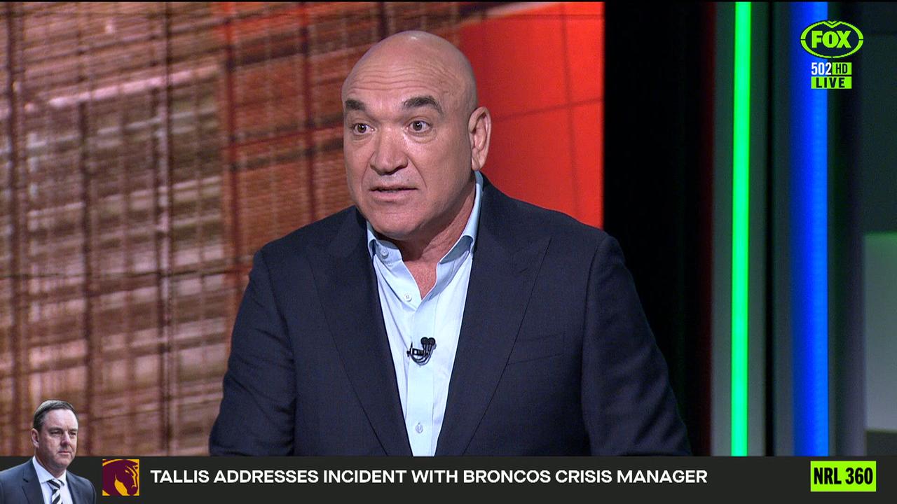 Gorden Tallis explains latest saga in Brisbane Broncos feud after verbal altercation, failed handshake, Grant Williams, Dave Donaghy, nrl news