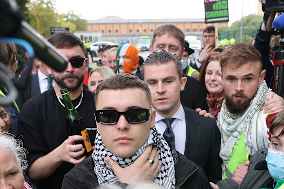 Mo Chara leaves Woolwich Crown Court, London, on September 26, 2025, where he had faced charges of supporting a terrorist organisation. 