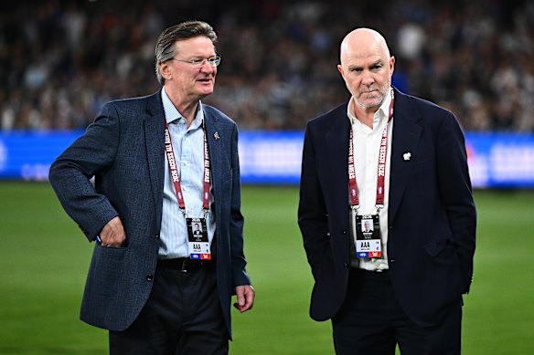 Blues president Rob Priestley and CEO Graham Wright have a decision to make.