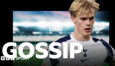 A graphic of Premier League players from every team in the division in 2025-26 season, with the Premier League trophy in front of them.