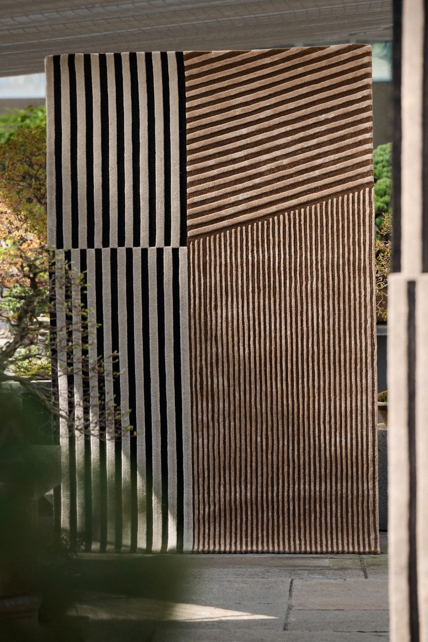 Beige rug by Kengo Kuma