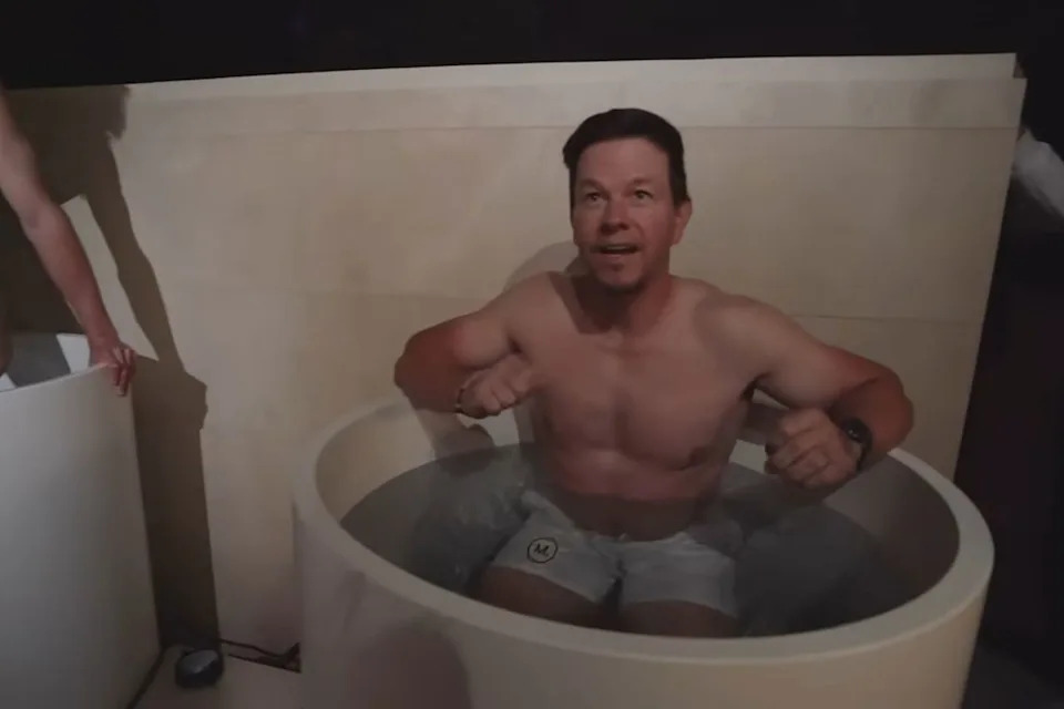 Mark Wahlberg in an ice bathCredit: Mark Wahlberg/Youtube