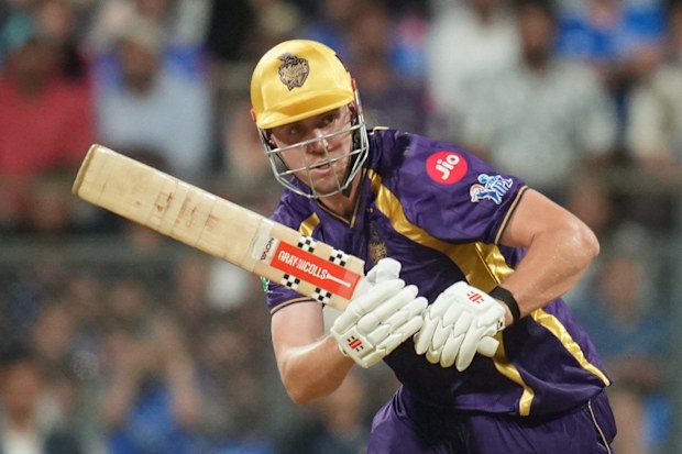 Kolkata Knight Riders' Cameron Green plays a shot during the Indian Premier League.