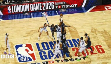 Tip off during Orlando Magic v Memphis Grizzlies in the NBA London game