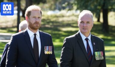 Duke of Sussex attends smoking ceremony at Australian War Memorial in Canberra