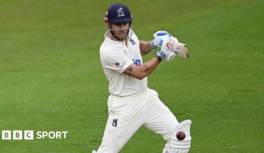 Sam Hain hits a shot