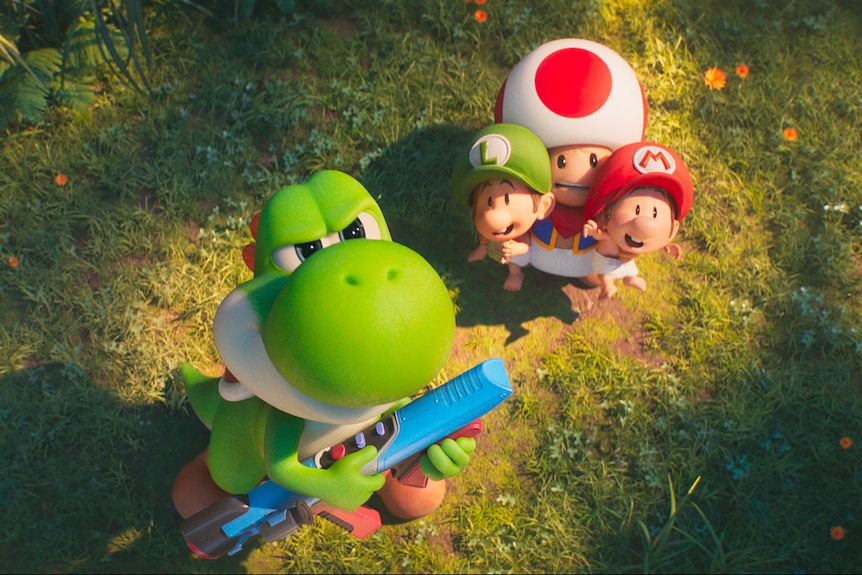 Yoshi in the super mario galaxy movie