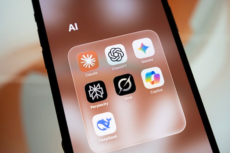 Smartphone screen showing AI apps
