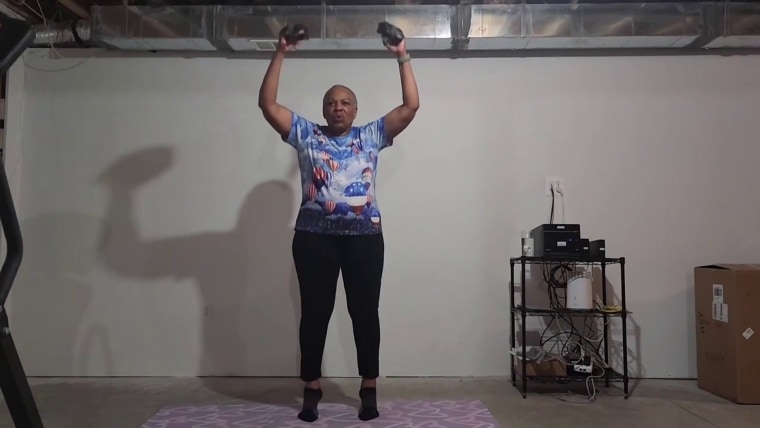 Linton works out regularly to maintain her weight loss.