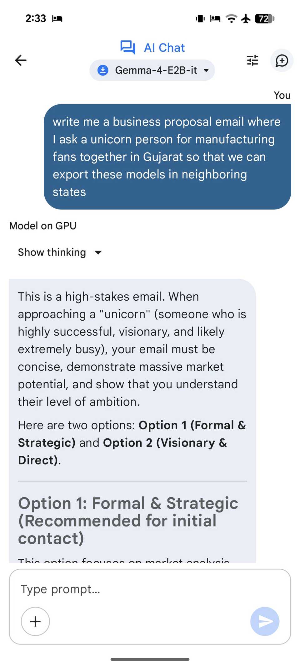 Gemma 4 answering questions 