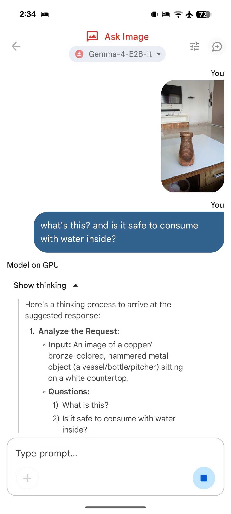 Gemma 4 scanning images and answering questions