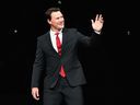 Shane Doan waves as he walks out onto the ice during a pregame ceremony to retire his jersey at Gila River Arena on Feb. 24, 2019 in Glendale, Arizona.