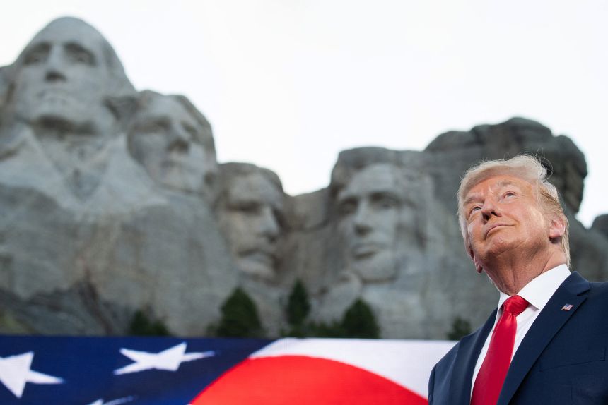 Trump arrives for Independence Day events at Mount Rushmore National Memorial in Keystone, South Dakota, on July 3, 2020. The garden concept was proposed by Trump at the event.