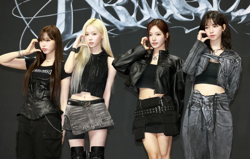 Aespa attends press conference for their first full-length album