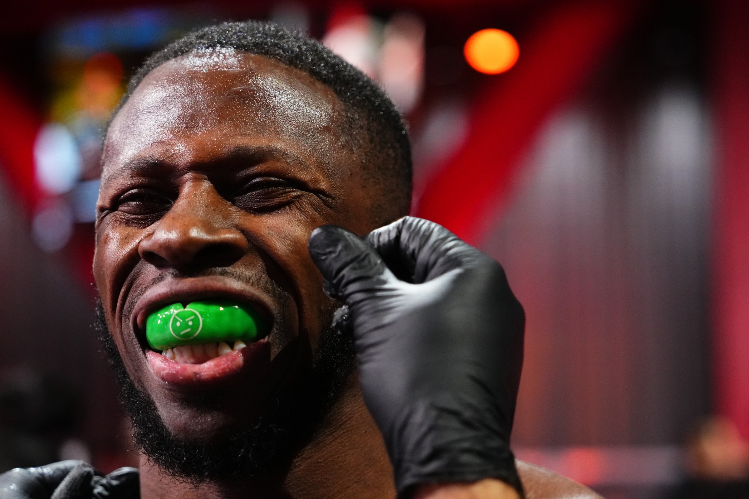 LAS VEGAS, NEVADA - NOVEMBER 08: Randy Brown of Jamaica prepares to face Gabriel Bonfim of Brazil in a welterweight fight during the UFC Fight Night event at UFC APEX on November 08, 2025 in Las Vegas, Nevada. (Photo by Jeff Bottari/Zuffa LLC)