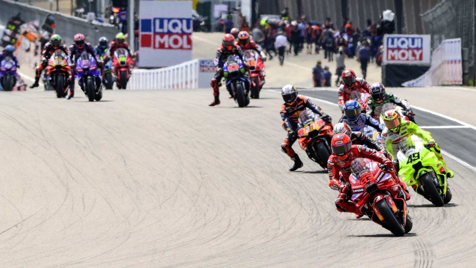 Marc Marquez leads, 2025 German MotoGP.