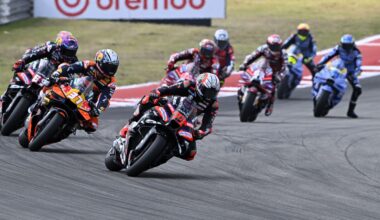 Marco Bezzecchi leads, 2026 US MotoGP.