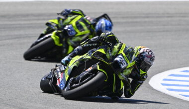 Raul Fernandez leads Ai Ogura, 2026 MotoGP Spanish Grand Prix. Credit: Gold and Goose.