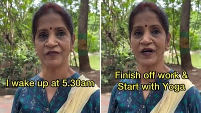 Content creator Jayachandran Tamilarasan spotlighted the 67-year-old woman's healthy daily routine in an Instagram video. (Instagram/ fit.blog.by.jc)