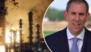 Petrol prices fall despite refinery fire, but treasurer warns Australians could face economic pain