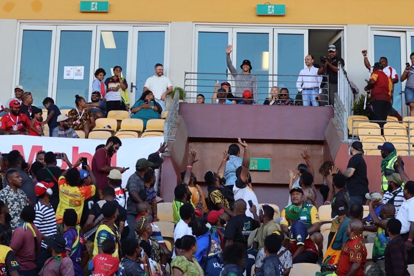 Jarome Luai received a rockstar welcome from fans during his visit to PNG.
