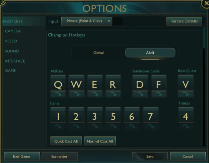 WASD ranked League of Legends