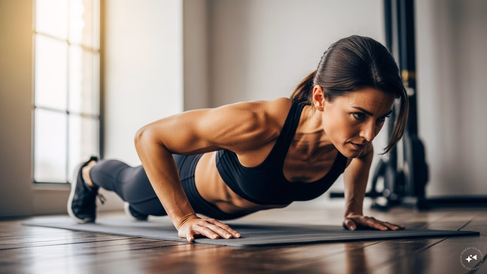 To perform push-ups, start in a high plank position, lower your chest toward the floor by bending your elbows, and push yourself back up.