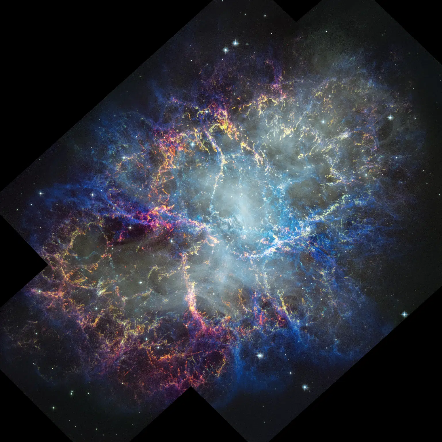 This image that NASA’s Hubble Space Telescope captured of the Crab Nebula, paired with its past observations and those of other telescopes, allows astronomers to study how the supernova remnant is expanding and evolving over time.
NASA, ESA, STScI, William Blair (JHU); Image Processing: Joseph DePasquale (STScI)