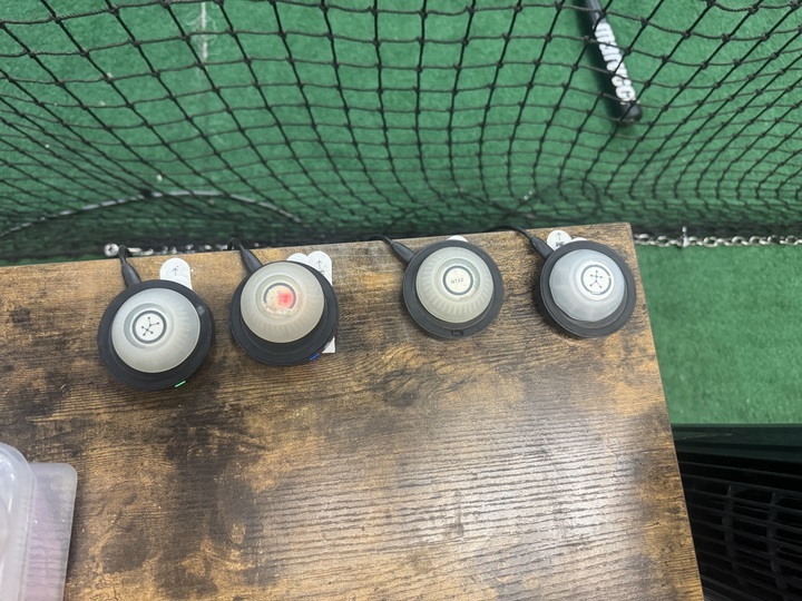 Bat sensors for measuring speed and attack angle.