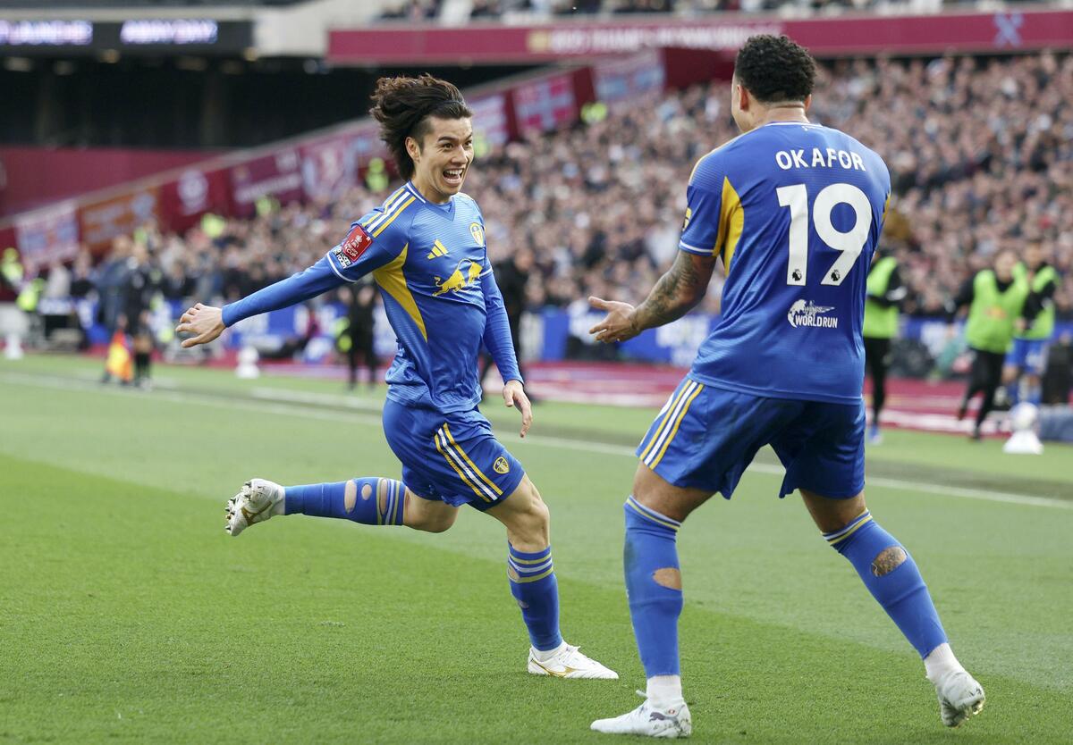 Tanaka nets as Leeds beat West Ham in FA Cup quarterfinal