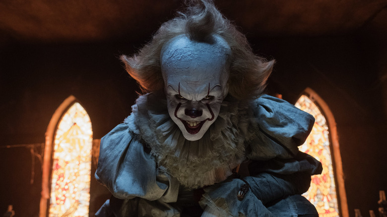 Pennywise after jumping out of the coffin in It