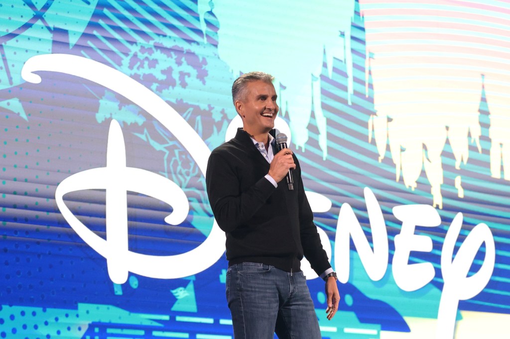 Josh D'Amaro, Chairperson of Walt Disney Parks and Resorts, speaking at D23 Brazil.