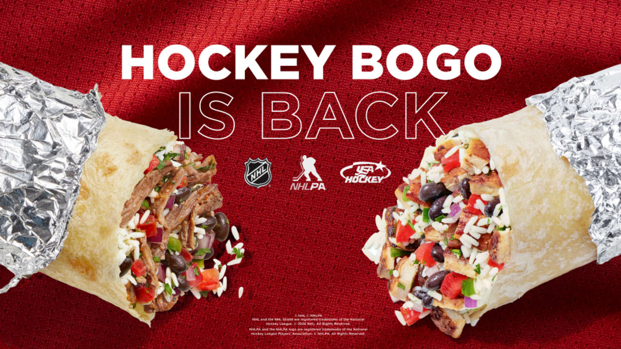 Hockey fans wearing NHL team's jersey to Chipotle can score free entree on Monday