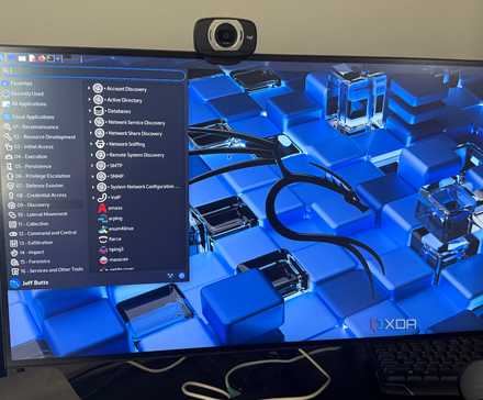 kali linux on a monitor
