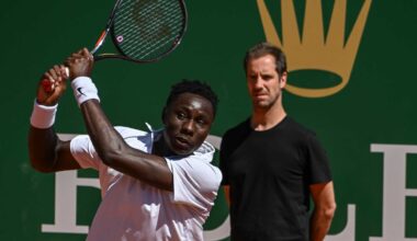 Moise Kouame trains ahead of his debut at the Rolex Monte-Carlo Masters, where Richard Gasquet reached the semi-finals in 2005.
